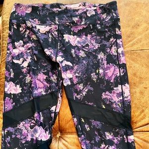 Fabletics floral mesh cut out leggings